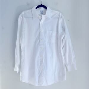 Brooks Brothers Regent Fit long sleeve button up white dress shirt sz 16.5-32